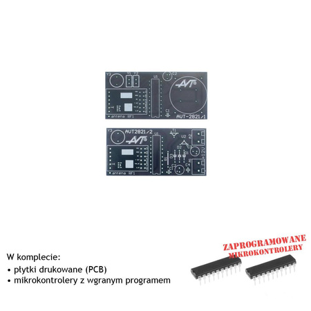 Radiowy strażnik, PCB i mikroprocesor do projektu AVT2821