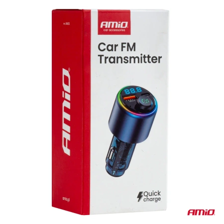 Transmiter FM + USB-A + USB-C, AMIO-04655