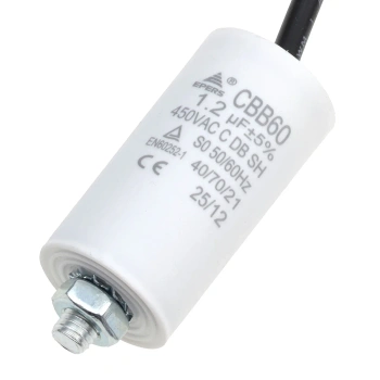 Kondensator rozruchowy do silnika 1,2µF 450VAC, CBB60, przewody 15 cm, Ø30 × 58 mm, EPERS