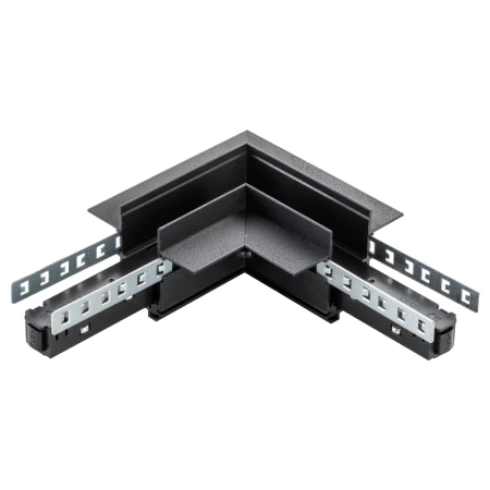 Łącznik kątowy do szyny magnetycznej poziomy podtynkowy czarny M-LINE