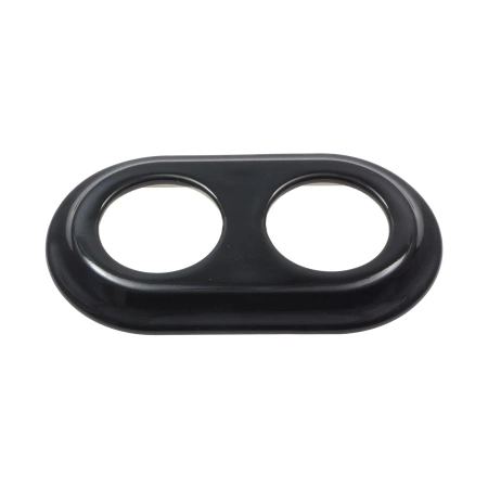 Gniazdo USB A+C 4A + Gniazdo elektryczne okrągłe z ramką podwójną, czarne, montaż podtynkowy, Ceramic Loft