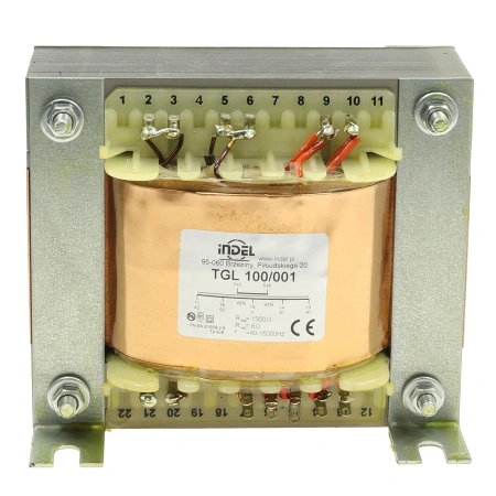 Transformator głośnikowy TGL 100/001, 100 W, 1,3 kom / 8 om, push-pull, ultraliniowy, 40 Hz - 15 kHz, Indel