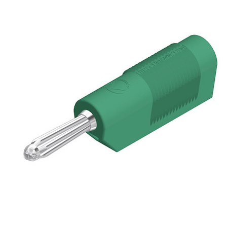 Wtyk izolowany 4mm z gniazdem 4mm, przykręcany 30A, zielony