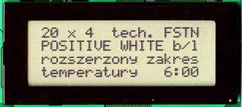 Wyświetlacz LCD alfanumeryczny 4x20 LCD-PC-2004A-FHW-K/W E6