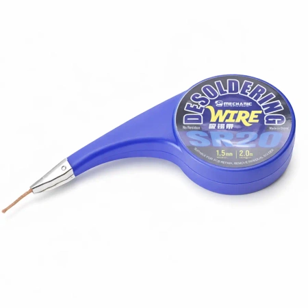 Plecionka lutownicza SR20, szerokość 1,5 mm, długość 2 m, z podajnikiem, Mechanic