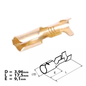 Konektor okrągły nieizolowany żeński 4mm 1.5-2.5mm² - końcówka kablowa SGE