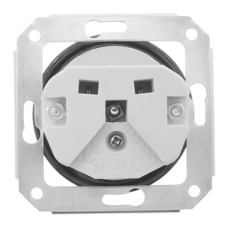 Gniazdo USB A+C 4A + Gniazdo elektryczne okrągłe z ramką podwójną, czarne, montaż podtynkowy, Ceramic Loft