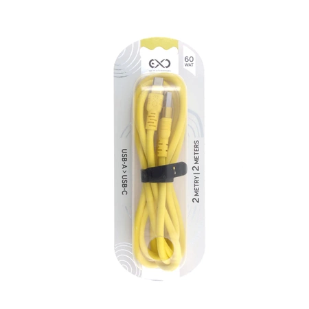 Kabel USB-A - USB-C, 60 W, 2 m, pastelowy, eXc