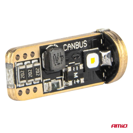 Żarówka samochodowa LED CANBUS T10 W5W 12V / 24V AMIO-04246, 2szt