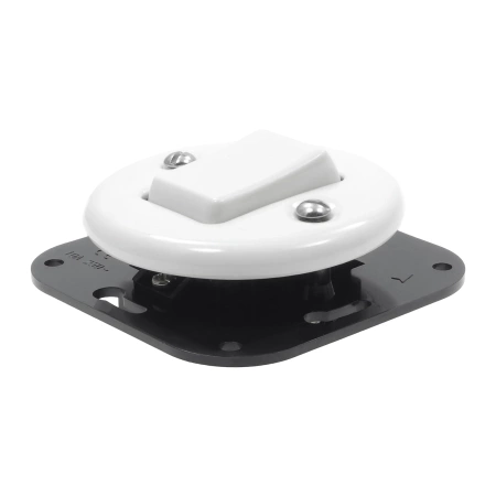 Włącznik światła krzyżowy ceramiczny, kwadratowy z ramką, podtynkowy biały Ceramic Loft