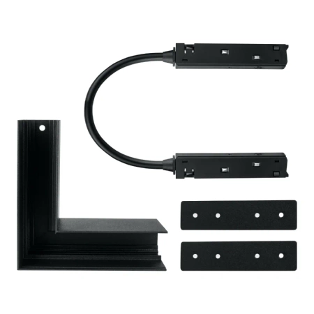 Łącznik kątowy do szyny magnetycznej poziomy natynkowy czarny M-LINE