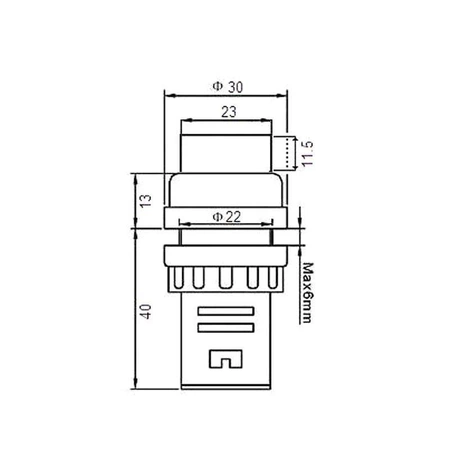 Przełącznik obrotowy 30mm do obudowy, 3 pozycje