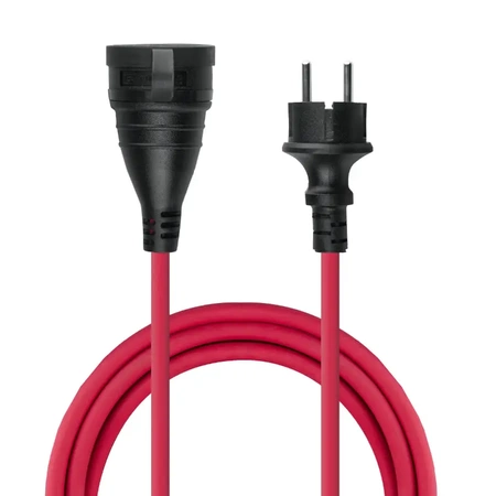 Przedłużacz 5m, 1 gniazdo, 2300W, IP44, czerwony