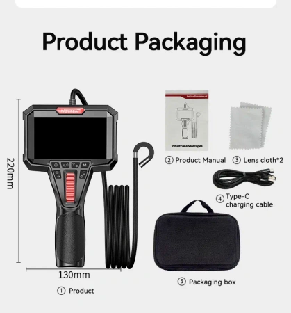 Przemysłowy endoskop ręczny HD IP67 Noyafa NF-T20