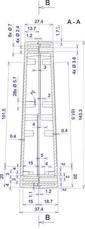 Obudowa uniwersalna Z28P, 119 × 143 × 32 mm, ABS, czarna, z panelami bocznymi, Kradex