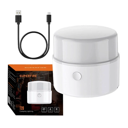 Lampa kempingowa LED, na taras, na balkon. Zapasowe źródło światła 180lm, USB, SuperFire T20 Camping