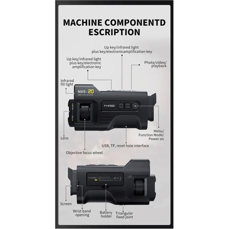 Noktowizor cyfrowy - lornetka - kamera, zasięg do 300m, FNIRSI NVS-20