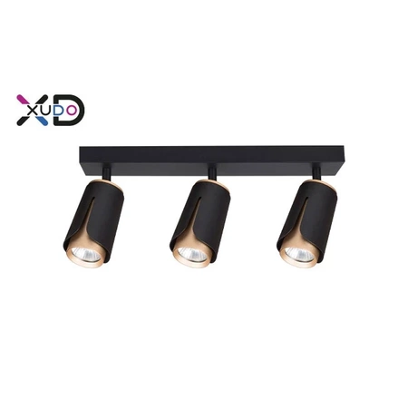 Kinkiet GU10 LED x3 czarny+złoty, XUDO IK263B