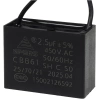 Kondensator rozruchowy do silnika 2.5uF 450VAC, przewody 20cm, 38x17x28mm