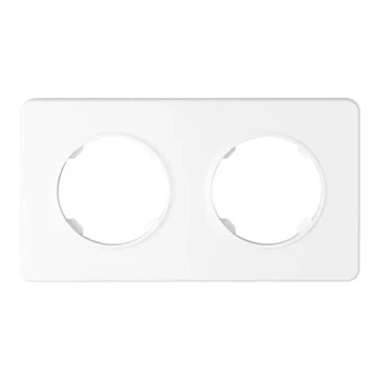 Ramka podwójna, plastikowa, biała, OVAL Electromalt, OVA1002W