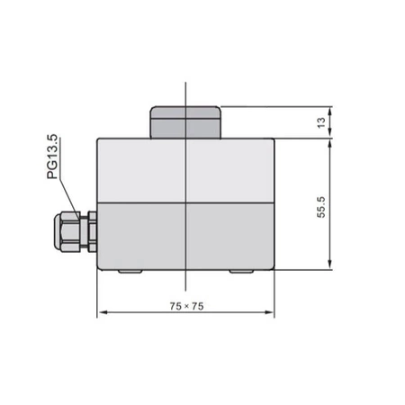 Przełącznik przyciskowy w obudowie 75x75x56mm, ON-(OFF)+OFF-(ON), 2 tory, czerwony+zielony JBPC1CW