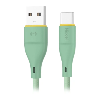 Kabel USB-A - USB-C, 2,4 A, 1 m, zielony, Miccell, MIC-004039