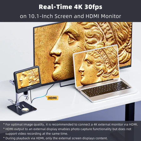 Mikroskop 4K do lutowania SMD, diagnostyki PCB i dokumentacji napraw, ekran IPS 10,1″ – Andonstar AD208S-PRO