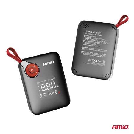 Jump Starter Mini 12V 7.2Ah 600A 4w1 Starter - Latarka - Kompresor - Powerbank AMIO 04675