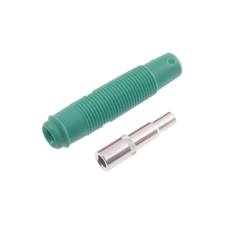 Gniazdo na przewód 4mm, izolowane zielone