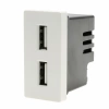 Ładowarka USB 2.4A, 2x USB biały, moduł 1/2 do ramki Tawoia Glass