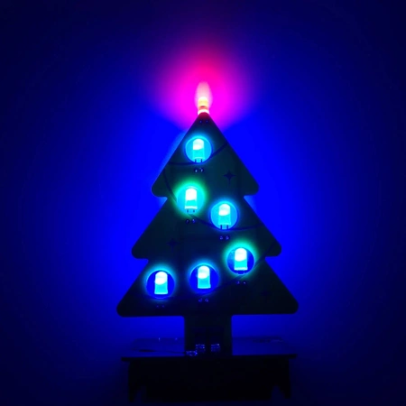 Choinka LED RGB - ozdoba DIY, zestaw do nauki lutowania, AVT XMAS4