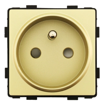 Moduł - gniazdo elektryczne pojedyncze z bolcem - złote - Tawoia Glass
