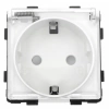 Moduł - Gniazdo elektryczne Schuko IP44 z klapką - biały - Tawoia Glass