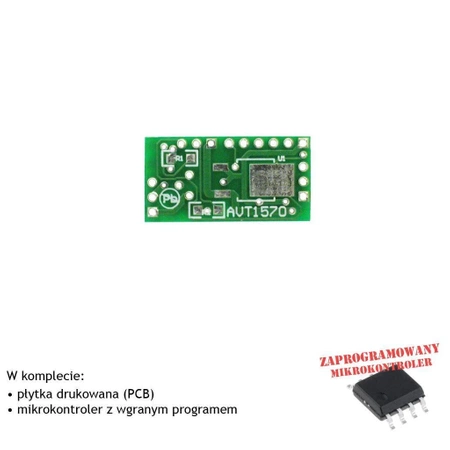 Spowalniacz serwomechanizmu, PCB i mikroprocesor do projektu AVT1570