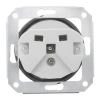 2x Gniazdko elektryczne okrągłe z ramką podwójną, czarne, montaż podtynkowy, Ceramic Loft