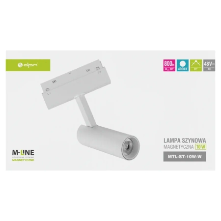 Reflektor szynowy magnetyczny 10W 800lm 4000K biały M-LINE