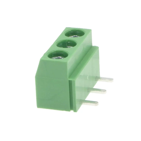 Złącze śrubowe do druku, 3 pola, raster 5mm, wysokość 10,2mm, wyprowadzenia kątowe, 300V / 10A, Degson DG126R