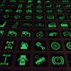 Naklejki fluorescencyjne z piktogramami na przełączniki, zestaw 117 sztuk