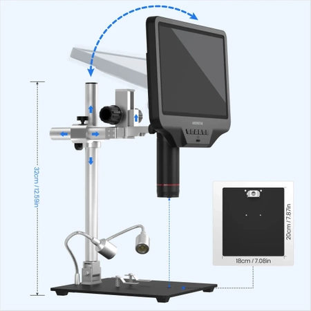 Profesjonalny mikroskop do lutowania SMD i serwisu GSM, ekran IPS 10,1″, HDMI 4K – Andonstar AD409Pro