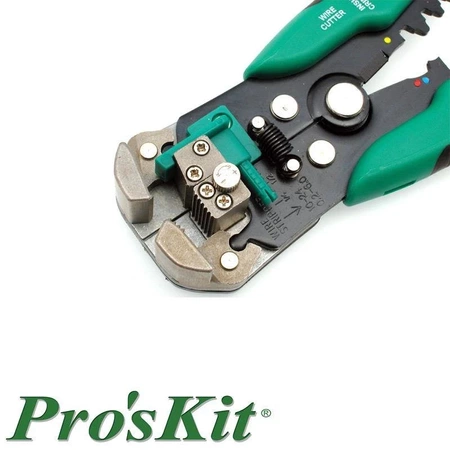 Ściągacz izolacji 0.2-6mm2 automat, zaciskarka konektorów nieizolowanych i izolowanych 0.5-6mm2 i złączek 7-8mm, 8PK-371D Proskit