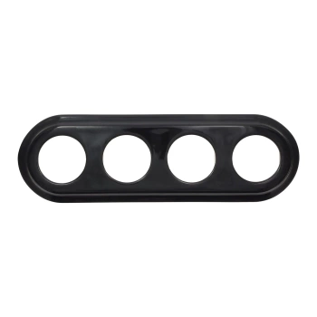 Ramka poczwórna owalna ceramiczna czarna Ceramic Loft