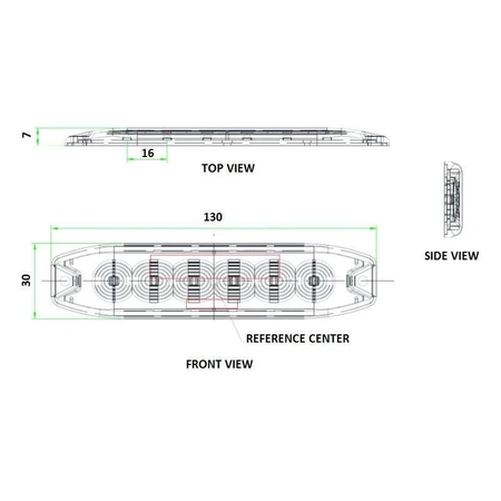 Lampa błyskowa/strobo pomarańczowa SLIM 6LED x 3W R65 R10, DC12V/24V