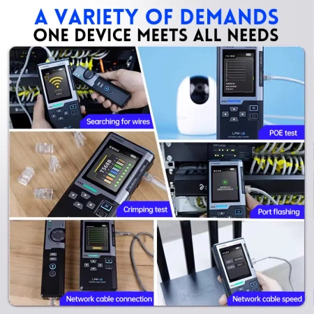 Tester przewodów sieciowych RJ45 - tester POE - NCV - FNIRSI LPM-10A