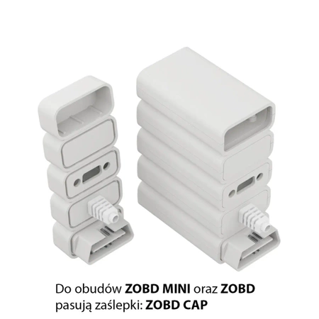 Obudowa OBD ZOBD SET J, 47,9 × 80 × 23,5 mm, ABS, jasnoszara, Kradex
