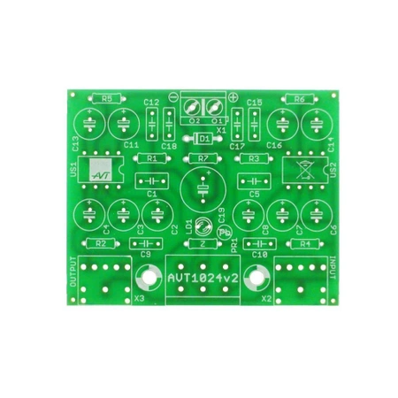 Wzmacniacz słuchawkowy stereo AB 17Hz - 23kHz - PCB do projektu AVT 1024