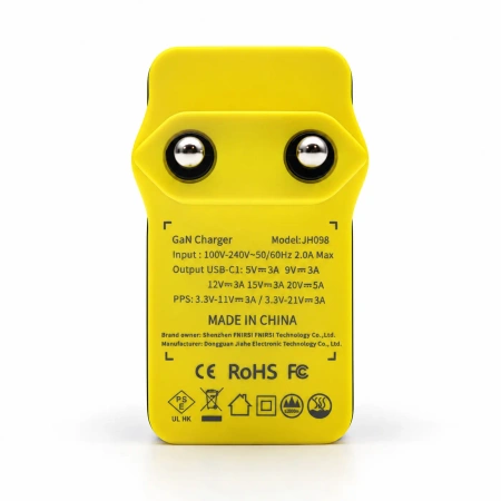 Ładowarka sieciowa GaN 100 W USB-C JH098 FNIRSI - Power Delivery 3.0, PPS, czarno-żółta