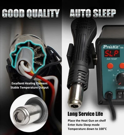 Stacja lutownicza hotair 700W 120L/min + lutownica 60W SS-979B Proskit