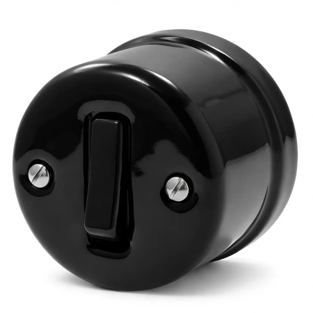 Natynkowy włącznik schodowy czarny Ceramic Loft