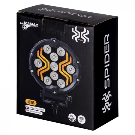 Lampa robocza LED samochodowa, X-SPIDER 3, 18W, 9 LED, 12V/24V, IP67, L0196