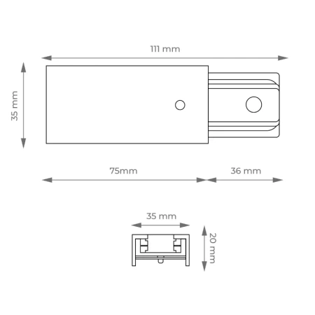 Złączki końcowe do szyny, kolor biały
